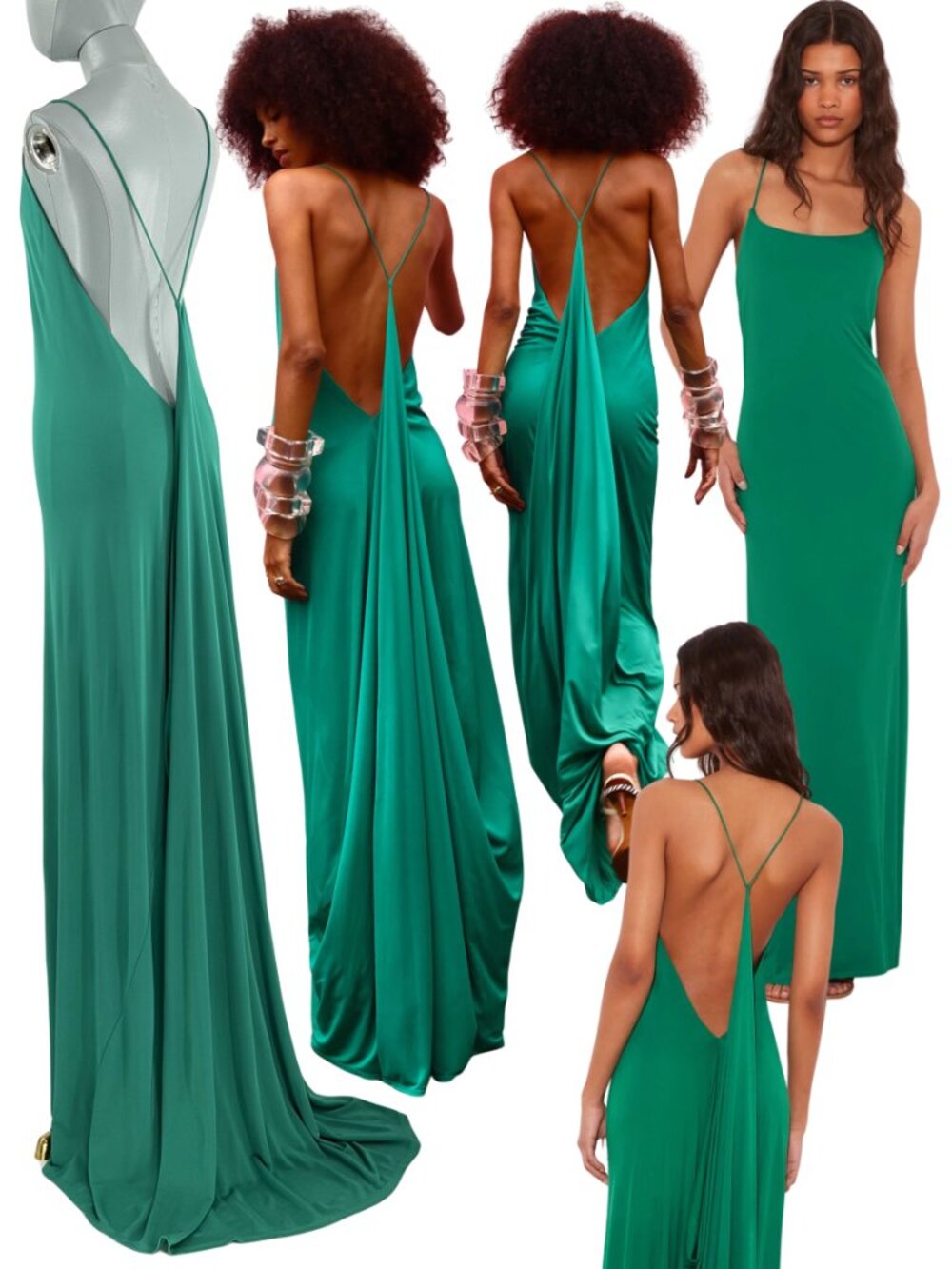 🆕 RAT & BOA 🧿 NWOT Amora Back Draped Jersey Dress, Green - Sz M